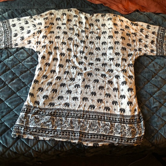 CLEARANCE Bohemian Elephant Paisley Kimono Tunic Top - Picture 10 of 10